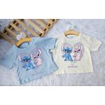 Blusa Feminina Infantil Lilo & Stitch Off-white