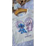 Blusa Feminina Infantil Lilo & Stitch Off-white