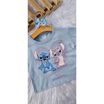 Blusa Feminina Infantil Lilo & Stitch Azul
