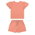 Conjunto Infantil Menina Texturizado Colorittá Laranja