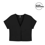 Blusa Feminina Texturizada Decote V Marialícia 