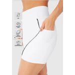 Shorts Justo Feminino Filete Contraste Em Malha Dry E Proteção UV50+ - ENFIM
