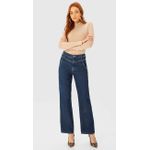 Calça Feminina Reta 90's Cintura Alta Em Jeans 100% Algodão - ENFIM