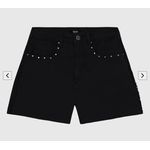 Shorts Feminino Cintura Alta Lateral Desfiada Em Jeans 100% Algodão - ENFIM