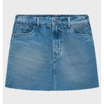 Shorts Saia Curta em Jeans com Cintura Alta Azul