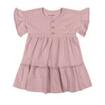 Vestido Manga Curta Colorittá Maria Texturizado Rosa