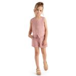 Conjunto em Linho Colete e Shorts Infantil Menina -