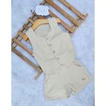 Conjunto em Linho Colete e Shorts Infantil Menina