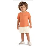 Conjunto Infantil Menino Curto Com Bolso Colorittá Laranja