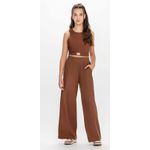 Conjunto Juvenil Menina Malha Tricô Beats Marrom