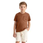 Conjunto Infantil Menino Bermuda Linho Colorittá Marrom