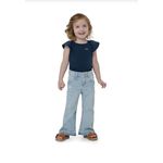 Calça Menina Flare Cintura Média Em Jeans Stretch Carinhoso