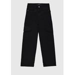 Calça Menina Straight Cargo Cintura Alta Em Sarja Stretch Malwee Kids
