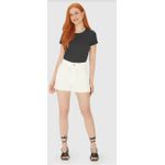 Shorts Feminino Cintura Alta Em Sarja Com Elastano