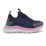 Tênis Infantil Menina Klin Walk Slip On Marinho e Rosa 354.008