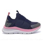 Tênis Infantil Menina Klin Walk Slip On Marinho e Rosa 354.008
