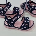 Sandália Infantil Menina Klin Jujuba- Marinho/ Rosa Claro