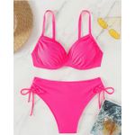 Biquini com Bojo Resistente Calcinha Cintura Alta Hot Pants Amarracao