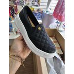 Tênis Slip On Feminino Matelassê Preto