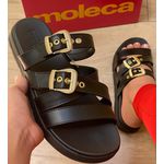 Tamanco Moleca Papete Com Fivelas Preto