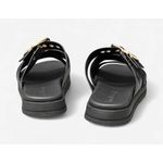 Tamanco Moleca Papete Com Fivelas Preto