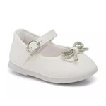 Sapatilha Infantil Klin Princesa Baby Laço Brilhante - Branco 