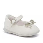 Sapatilha Infantil Klin Princesa Baby Laço Brilhante - Branco 