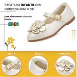 Sapatilha Princesa Mini Klin Com Flores Em Camadas E Fivela 