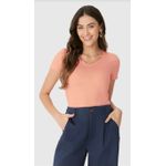 Blusa Básica Feminina Decote V Em Algodão