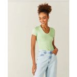 Blusa Básica Feminina Decote V Em Viscose Stretch