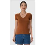 Blusa Básica Feminina Decote V Em Viscose Stretch