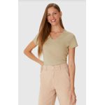 Blusa Básica Feminina Decote V Em Algodão