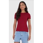Blusa Básica Feminina Decote Redondo Em Viscose Stretch