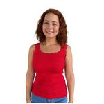 Regata Feminina Com Detalhe Renda Em Ribana