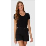 Blusa Básica Feminina Decote V Em Algodão