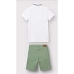 Conjunto Menino Camisa Polo Peitilho Com Zíper Em Piquet Stretch - Carinhoso