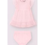 Conjunto Bebê Menina Vestido Tule Foil + Calcinha - Carinhoso