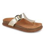 Sandália Beira Rio Rasteira Fivela Feminina Dourado