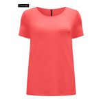 Blusa De Mangas Curtas Em Malha Lisa Com Detalhe Frontal