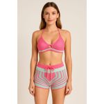 conjunto tricot rosa e verde 