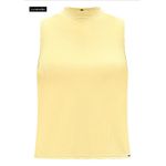 Blusa Cropped Básica Com Gola Alta Em Malha Canelada