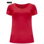 Blusa Em Malha Canelada Com Mangas Curtas E Decote Redondo