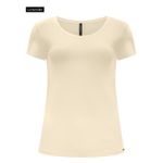 Blusa Em Malha Canelada Com Mangas Curtas E Decote Redondo