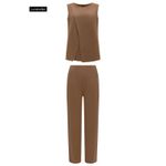 CONJUNTO LUNENDER CALÇA E REGATA C5010 - Marrom