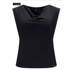 Blusa Com Gola Degagê Em Malha De Viscose Com Elastano