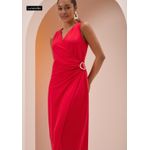 VESTIDO MIDI CHÁ LUNENDER C5077 - Vermelho