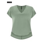 Blusa Verde Alongada Decote V 
