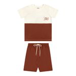 Infantil Conjunto MeninoBicolor Texturizado