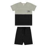 Infantil Conjunto MeninoBicolor Texturizado