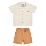Colorittá - Conjunto Bebê Menino Camisa Colorittá Bege